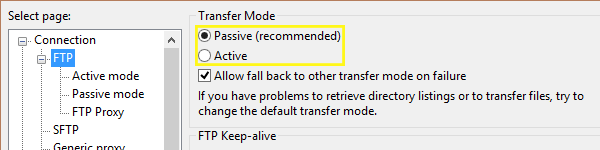 FileZilla-settings-active-versus-passive-mode