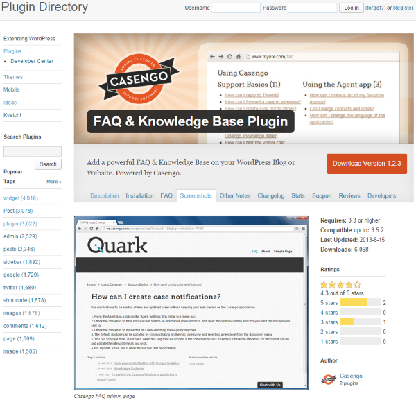FAQ & Knowledge Base Plugin