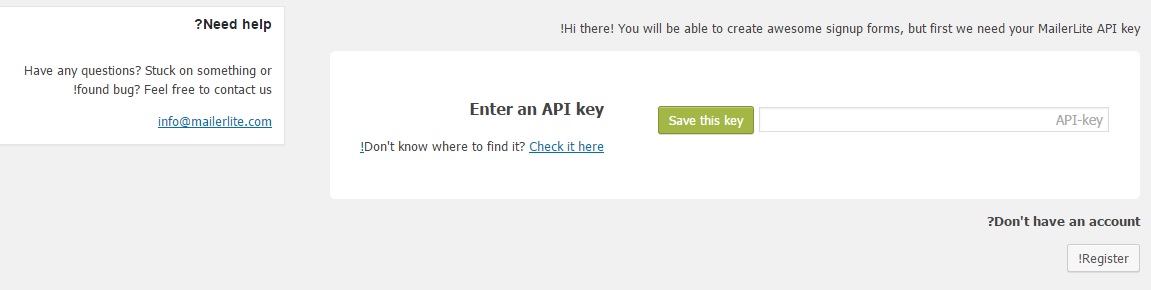API key hamyarwp