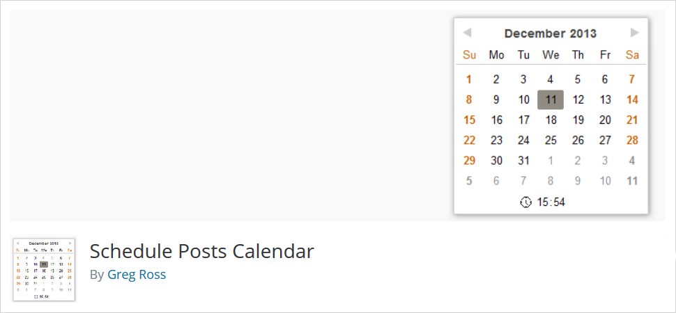 Schedule posts calendar