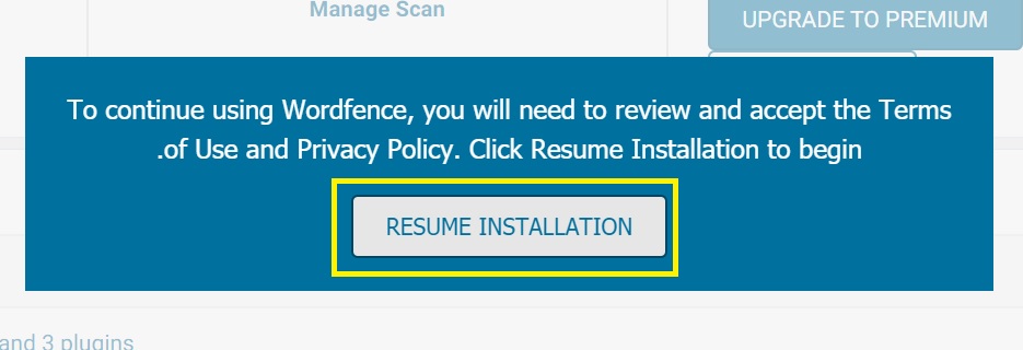 resume installation- برقراری امنیت در وردپرس