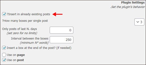 Inline Related Posts Plugin Settings