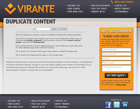 virante - محتوای تکراری سایت