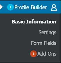 profile builder menu- پروفایل کاربری در وردپرس
