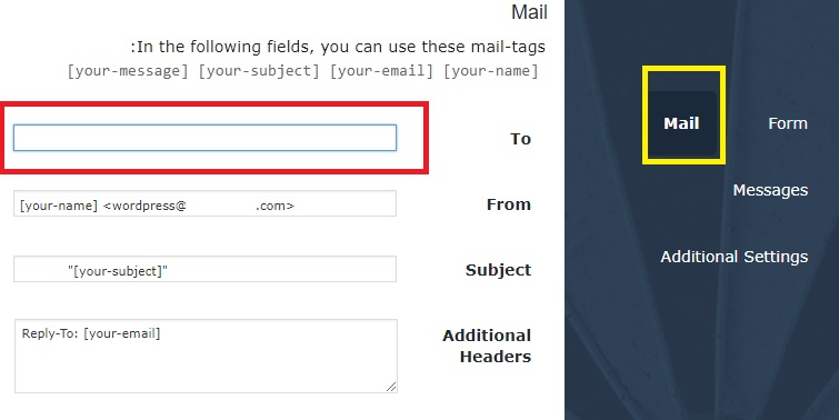 mail-عدم ارسال ایمیل توسط فرم تماس 7 