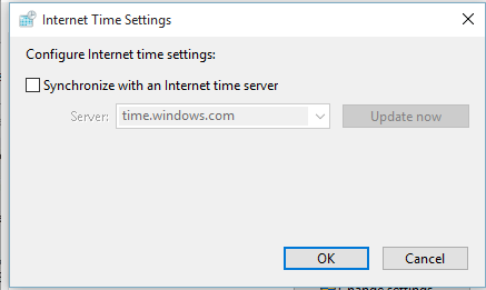 Synchronize with an internet time server- انتخاب سرور