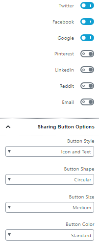 sharing button- سفارشی‌ سازی ویرایشگر گوتنبرگ