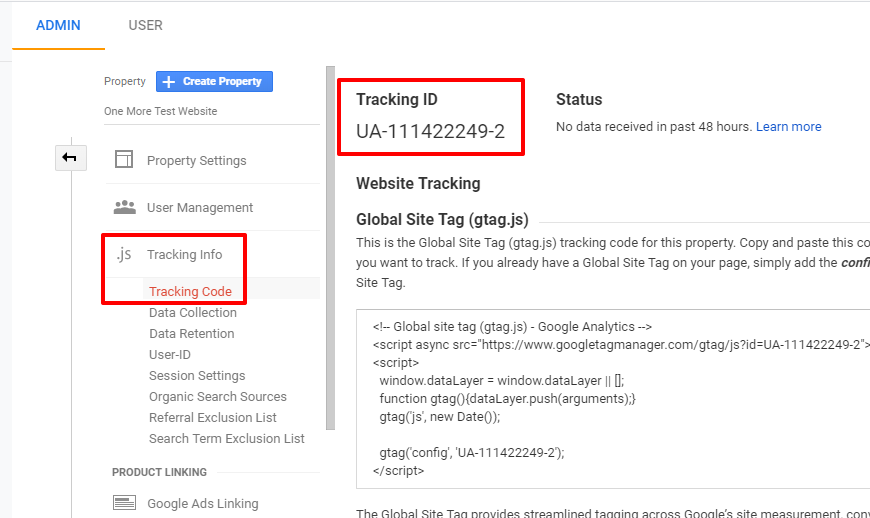 tracking id- اتصال ووکامرس به گوگل آنالیتیکس
