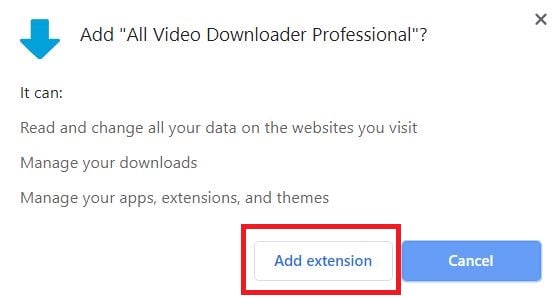 دکمه Add extension در فایرفاکس