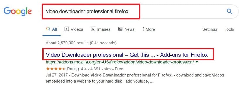 جستجوی عبارت Video Downloader professional firefoxدر گوگل