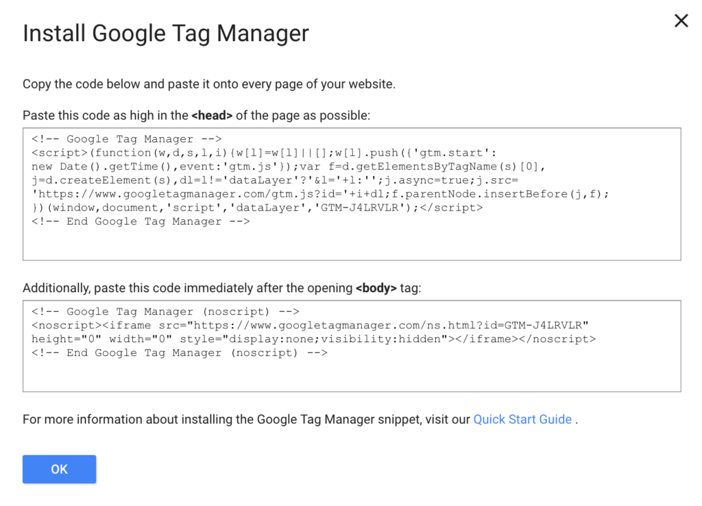 یک حساب گوگل تگ منیجر ایجاد کنید.