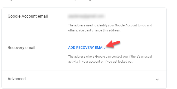 Add recovery Email-افزایس امنیت اکانت جیمیل