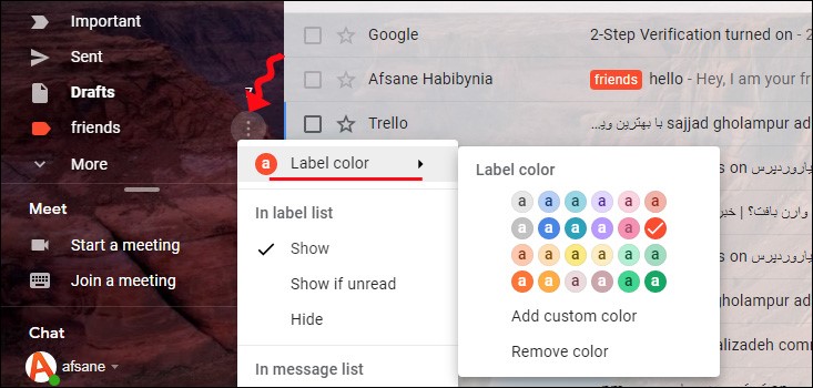 label color in gmail-بهترین ویژگی‌ های جیمیل