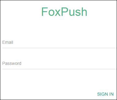 SIGN IN form in foxpush