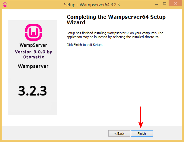 نصب فایل exe برنامه wamp