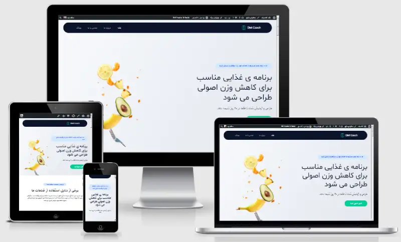 حالت واکنشگرای قالب Diet Coach