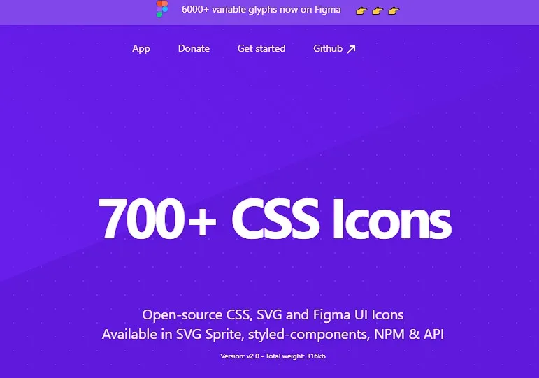 صفحه اصلی وبسایت سی اس اس آیکون برای دانلود آیوکن فیگما و با فرمت CSS