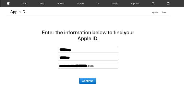 ابتدا وارد آدرس apple.com شوید و اپل آیدی خود را وارد کنید