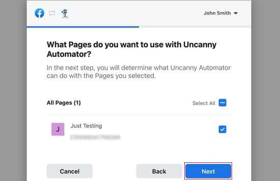 اتصال صفحه فیس بوک خود به افزونه Uncanny Automator وردپرس