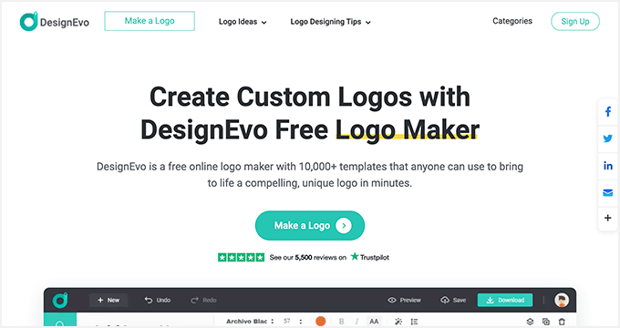 وبسایت ساخت لوگو DesignEvo