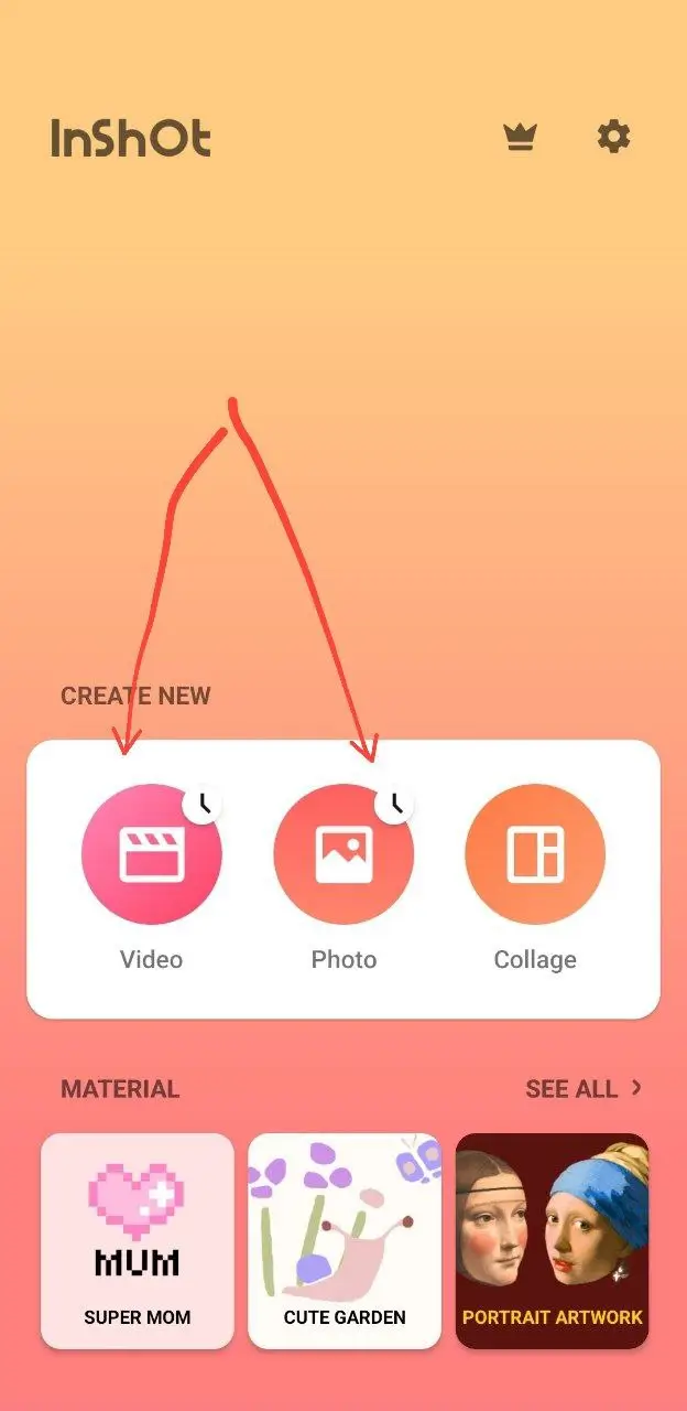 گزینه‌های افزودن تصویر یا ویدیو - فونت نستعلیق برای اینشات