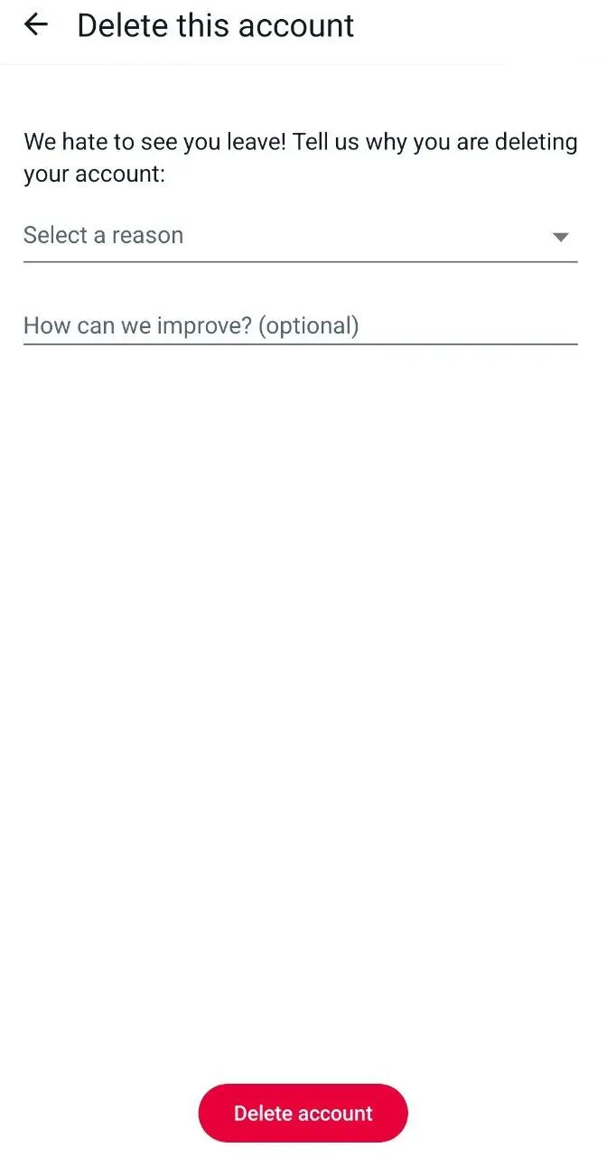 علت حذف اکانت