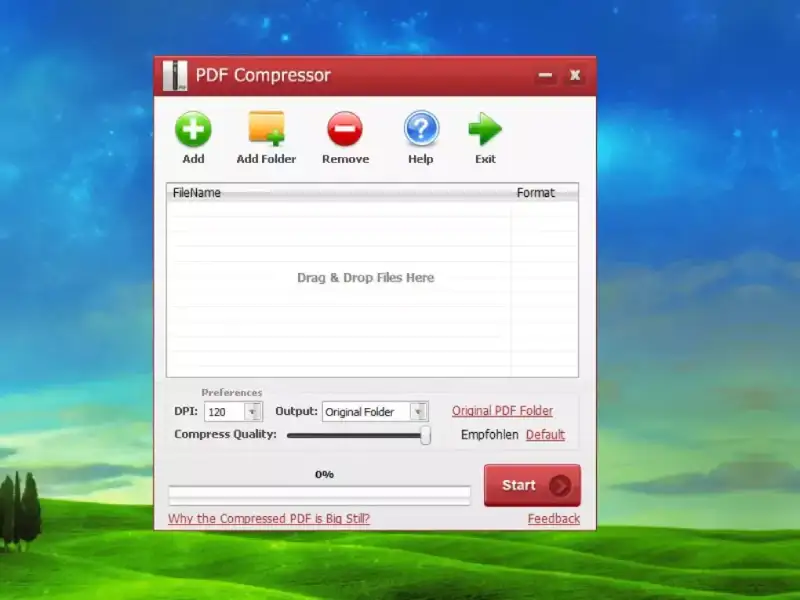 نرم افزار free pdf compressor در ویندوز xp