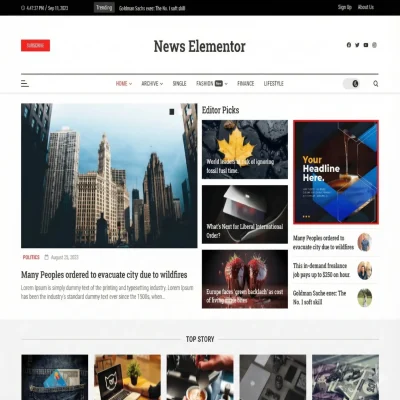 قالب وردپرس News Elementor