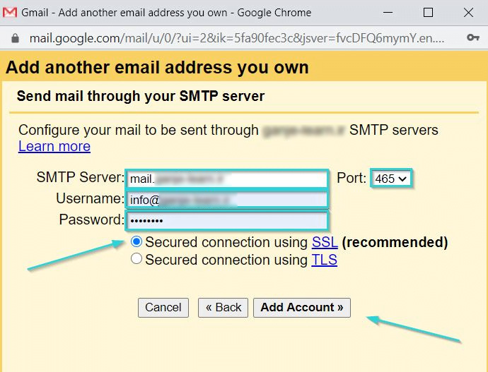 سایر اطلاعات smtp