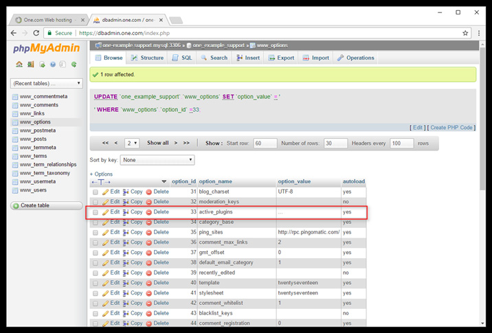 غیرفعال شدن افزونه 