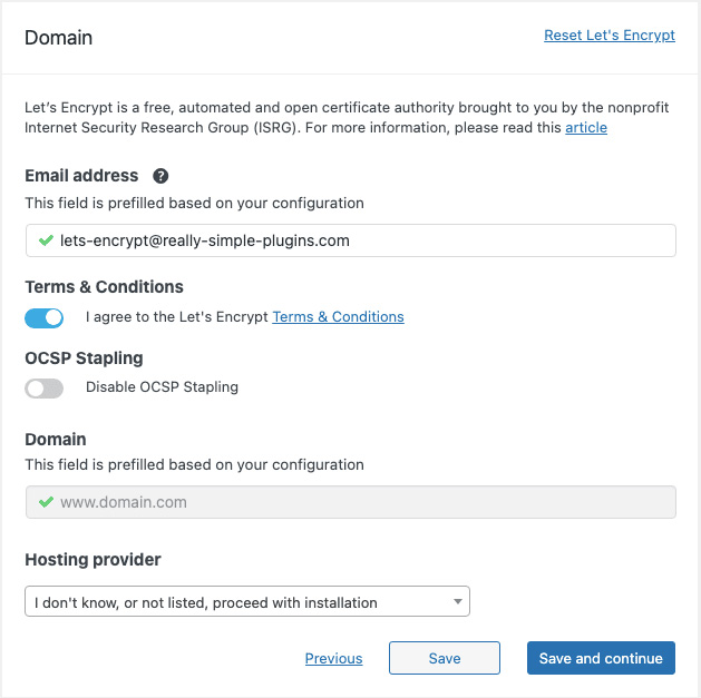 تنظیمات دامنه