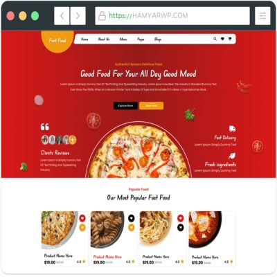 قالب رایگان رستورانی وردپرس Flex Fast Food