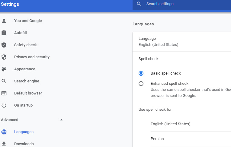 رفتن به بخش زبان‌ها