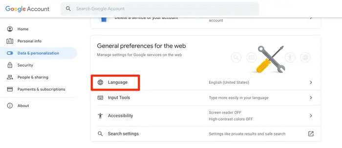 انتخاب زبان 