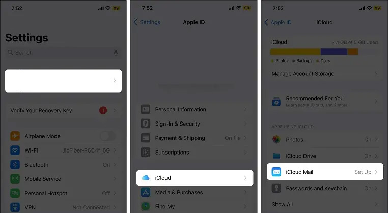 ساخت ایمیل iCloud