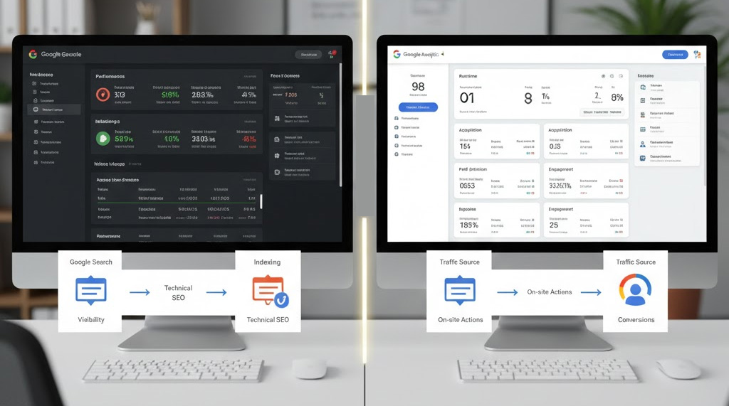 تفاوت سرچ کنسول با گوگل آنالیتیکس
