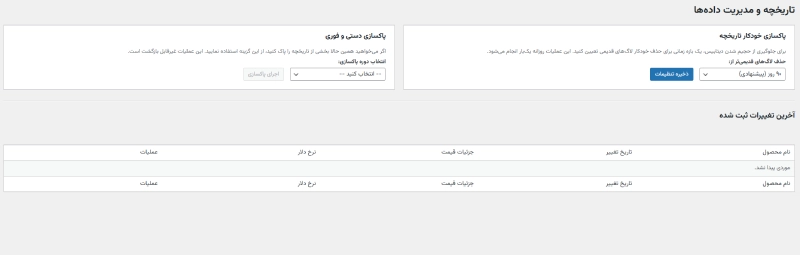 تاریخچه تغییرات قیمت افزونه قیمت یار