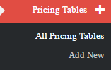 pricing table menu- جدول واکنش گرا در وردپرس