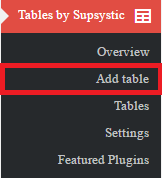 add table-جداول واکنشگرا در وردپرس