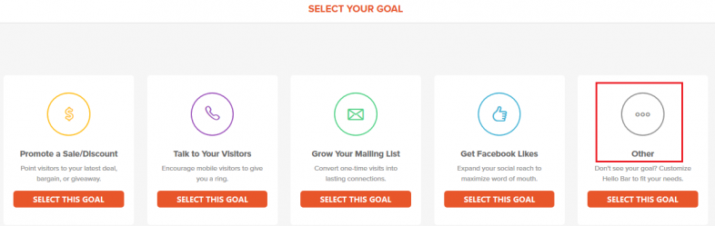 select your goal-لیست ایمیل در وردپرس 
