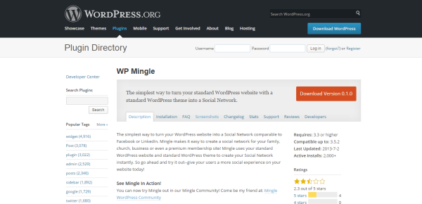 WP-Mingle-شبکه اجتماعی سفارشی در وردپرس